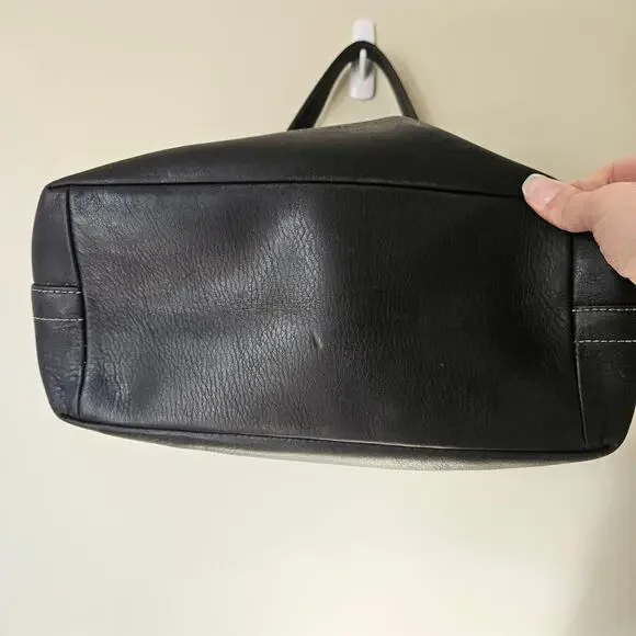 Vintage Coach Signature Hobo Bucket Shoulder Bag Black Leather Y2K - Picture 4 of 10